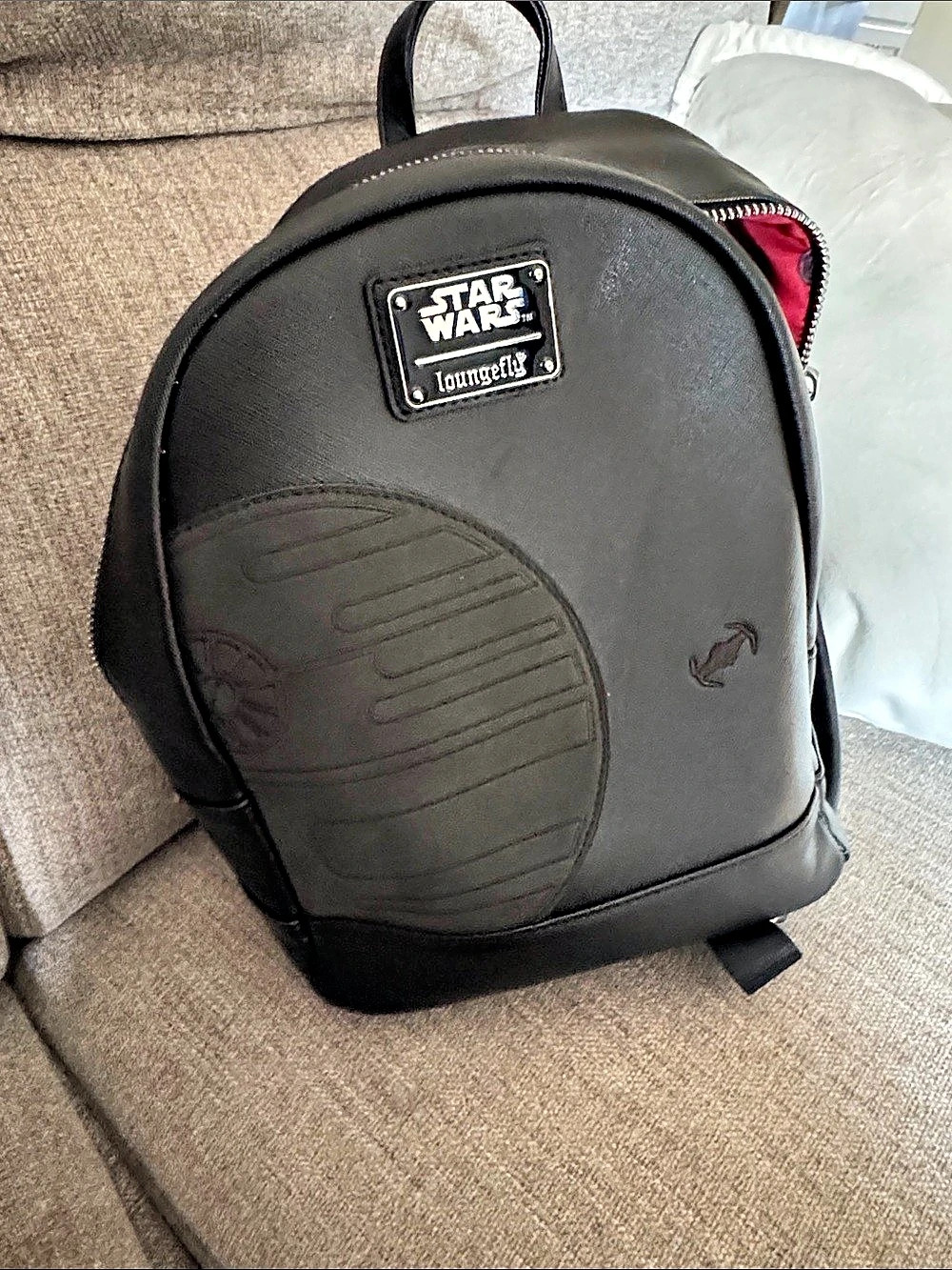 Loungefly Star Wars Death Star II Mini Backpack Black & Red